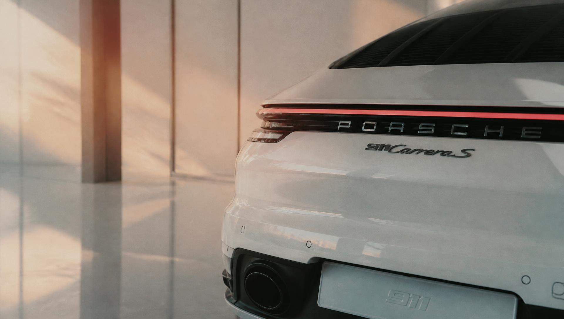 Porsche detail inside the showroom