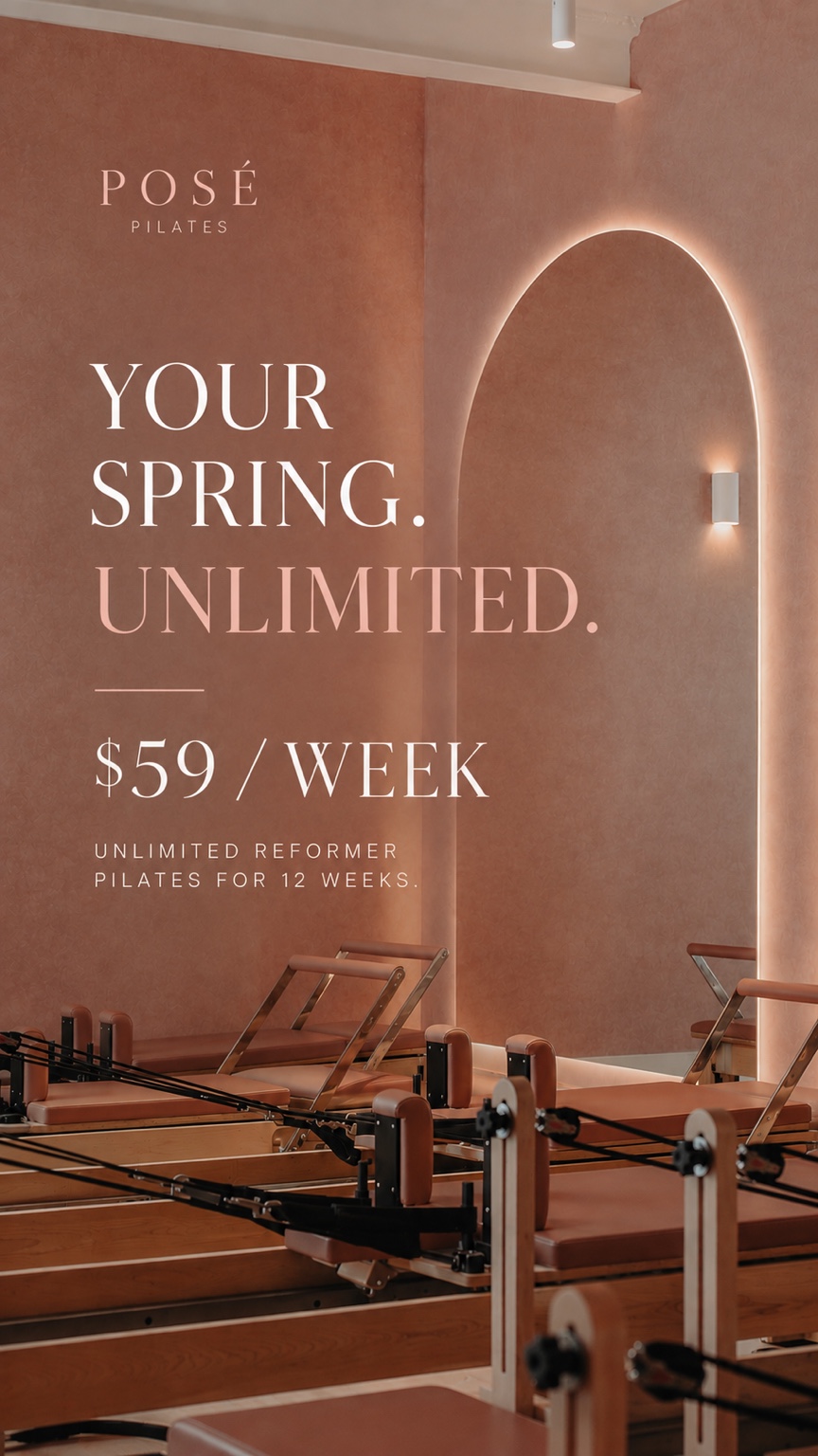 POSÉ Pilates Spring Reset — unlimited reformer Pilates for $59 per week